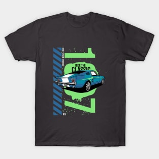 1967 Patriotic American V8 Muscle Car Pony Mustang T-Shirt